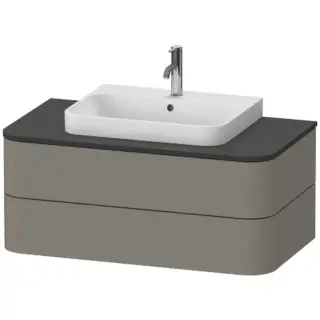 Duravit Happy D.2 Plus Тумба подвесная 100x55х40.8см, с раковиной и 2 ящиками, цвет: stone grey satin matt