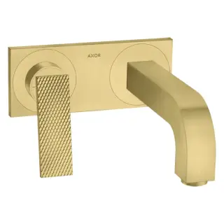 Axor Citterio Смеситель для раковины, встраиваемый, излив: 22см, с панелью, текстура, цвет: шлифованная медь