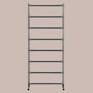 Irsap BELLA п/сушитель водяной для систем ГВС, 55хh127.6см, 8 трубок, (межосевое 50см), с вентилями и комплектом для монтажа KITCOPTUEC6450, цвет:хром