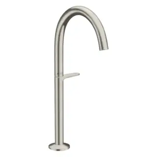 Axor One Смеситель для раковины Sel 260, на 1 отв., высокий, с донным клапаном Push-Open, цвет: сталь