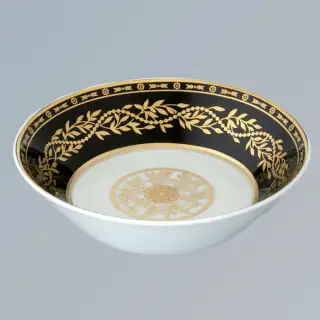 THG MARQUISE NOIR DECOR OR Блюдо керамическое ø130 мм., настольное, декор черный/золото, цвет: белый