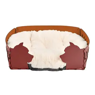 ADJ Лежанка Dog, 45х30хН15 см., цвет: бордо/коньяк