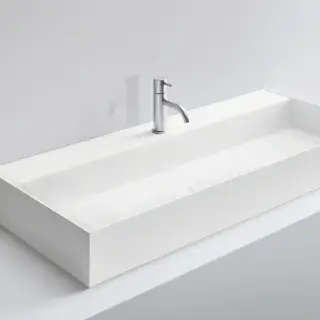 NOORTH milldue edition Раковина 108.4х47.2х12 см, 2 отв.,  двойная, накладная, цвет: белый