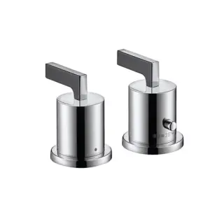 Axor Citterio, Термостат на край ванны, на 2 отверстия, с рычаговыми рукоятками, внешняя часть, цвет: хром