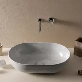 Globo T-Edge Раковина-чаша 60х41 см, без отв., на столешницу, цвет: Marmo di carrara