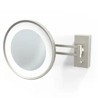 Decor Walther BS 36/V LED Косметическое зеркало 22см, подвесное, увел. 5x, подсветка LED, цвет: никель сатинированный
