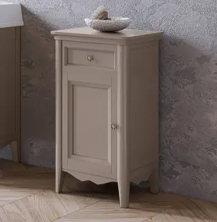 TW Veronica, Тумба 50.2/45x40/37.4 x h86.7см, 1 распашная дверка 1 выдвижной ящик, доводчики Blum (петли слева-SX), напольная, цвет: Tortora, ручки: Riflesso