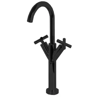 Fima Carlo Frattini Maxima Смеситель для раковины, на 1 отв., высокий, h: 43.7см., цвет: черный матовый