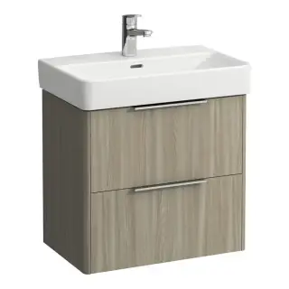 Laufen Base Тумба подвесная 57x36x53см., с раковиной, 2 ящика, цвет: светлый вяз