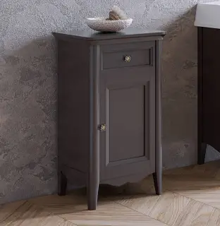 TW Veronica, Тумба 50.2/45x40/37.4xh86.7см, 1 распашная дверка 1 выдвижной ящик, доводчики Blum (петли справа-DX), напольная, цвет: Gridgio, ручки: Riflesso