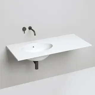 Salini Marea 12 Раковина врезная снизу 55х40см, без отв., с переливом, материал: S-Stone, цвет: белый матовый