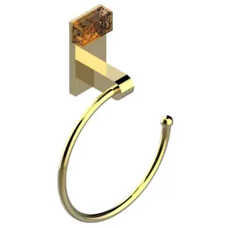 THG Ginkgo Полотенцедержатель - кольцо 18см., подвесной, цвет: золото/хрусталь