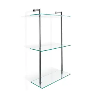 Decor Walther DW 016 Полочка 40x16x65см, 3 стеклянных яруса, подвесной, цвет: хром