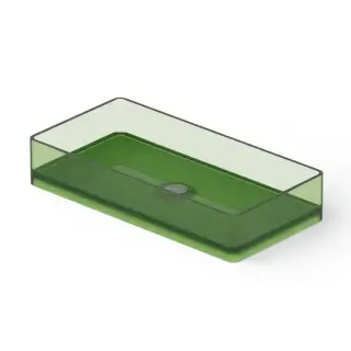 Dea Design Washbasins Раковина 80х40х14.5см., накладная, без отв., Glasstech, прозрачная смола, цвет: Emerald R3