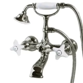 Devon&Devon White Rose Смеситель для ванны с душевым комплектом, цвет: никель