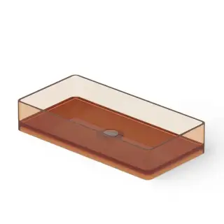 Dea Design Washbasins Раковина 80х40х14.5см., накладная, без отв., Glasstech, прозрачная смола, цвет: Sunset R1