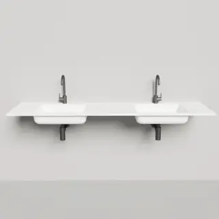 Salini Onda Раковина 180x50см, c 1 отв., c переливом, материал: S-Stone, цвет: белый матовый