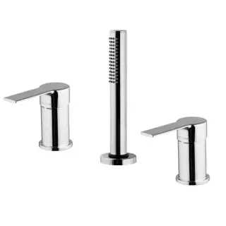 Fima Carlo Frattini Mast Смеситель на борт ванны, на 3 отв., с ручным душем, цвет: хром