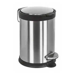 Colombo Complementi Ведро для мусора, 3л, с крышкой и педалью, цвет: сталь/чёрный
