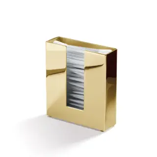 Decor Walther DW 353 Диспенсер для ватных палочек 9.5x2.5x9.5см, настольный, цвет: золото