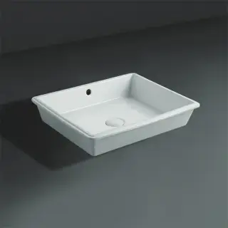 SIMAS Lavabi d'arredo Раковина 48х37 см, без отв., встраиваемая под столешницу, с переливом, цвет: белый