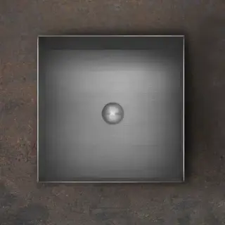 Gessi 316 Раковина 40x40 см, без отв., для установки на столешницу, без перелива, нержавеющая сталь, цвет: Steel Brushed
