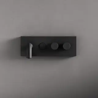 Fima Carlo Frattini Switch ON Смеситель для раковины, встраиваемый, излив: 15.7см., c кнопкой on/off, цвет: черный матовый