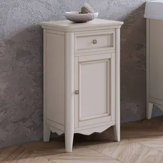 TW Veronica, Тумба 50.2/45x40/37.4xh86.7см, 1 распашная дверка 1 выдвижной ящик, доводчики Blum (петли справа-DX), напольная, цвет: Vintage, ручки: Riflesso