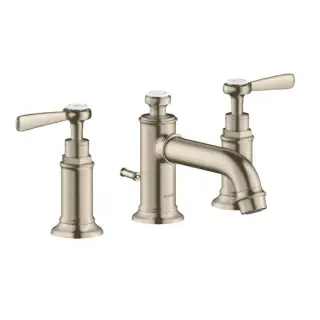 Axor Montreux Смеситель для раковины 30, на 3 отверстия, с рычаговыми рукоятками, с донным клапаном, цвет: никель