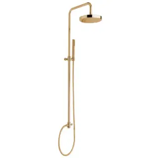 Nicolazzi Doccia Душевая стойка с верхним душем Ø 20см, с переключателем и ручным душем, цвет: золото 24к