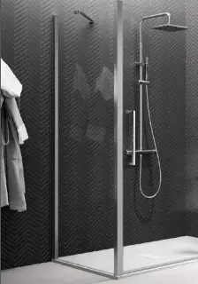 NOVELLINI YOUNG Боковая стенка 890-910х2000 мм., для установки с дверью, профиль хром, стекло прозрачное