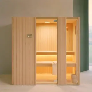 Effegibi Auki 45 Сауна 202x152x201см, пристенная, цвет: канадский хемлок