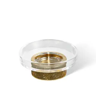 Decor Walther Rocks STS Мыльница настольная, прозрачное стекло, с кристаллами Swarovski, цвет: золото