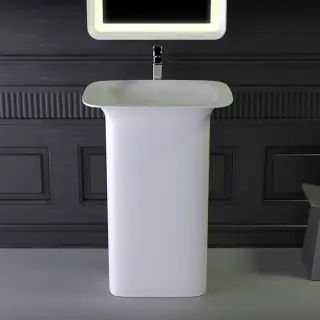 Knief Glam Раковина 60х45х86см, напольная, выпуск в стену, цвет: белый матовый