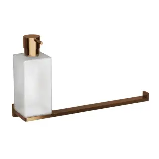 Colombo Look Дозатор для жидкого мыла с полотенцедержателем, подвесной, цвет: PVD Vintage/матовое стекло