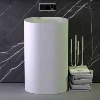 KNIEF Pearl Раковина 50х40х90 см, без отв., отдельностоящая, без перелива, цвет: белый матовый