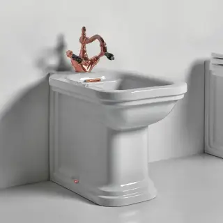 Kerasan Waldorf Биде напольное пристенное 55х37см с 1 отв. под смеситель, с заглушкой,  цвет: белый