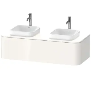 Duravit Happy D.2 Plus Тумба подвесная 130x55х35.4см, с 2 раковинами и 1 ящиком, цвет: белый глянцевый