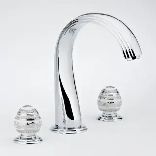 THG Marquise porcelaine blanche Смеситель для ванны, 3 отв., цвет: хром/платина/белый фарфор