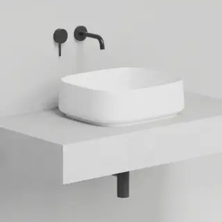 Salini Oriente Bowl Раковина накладная, 45х40.5х14см., S-Sense, декор.накладка на слив, выпуск, цвет: белый матовый