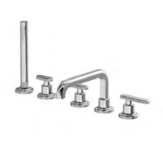 Fima Carlo Frattini Park Lane Смеситель на борт ванны, на 5 отв., с ручным душем, излив 23.6см., цвет: хром