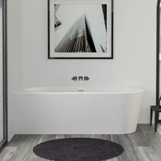 KNIEF Wall Corner R Ванна в левый угол 180х80х60см., с компл. крепл.к стене, без сл-перелива, цвет: белый