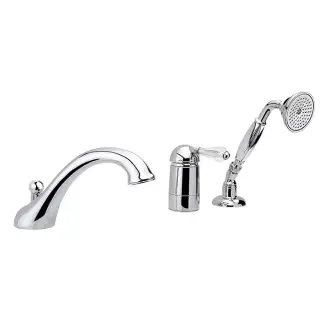 Nicolazzi Cristallo Liberty Смеситель на борт ванны на 3 отверстия, с изливом 200мм и ручным душем, цвет: хром