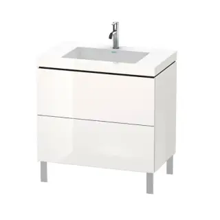 Duravit L-Cube База с раковиной 80x48х69.8см., напольная, 2 выдв. ящика, High Gloss, цвет: белый