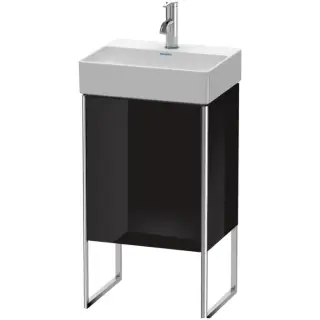Duravit XSquare Тумба напольная, 43.4х34х73.9см, с раковиной, 1 стек полка, 1 дверца правая, цвет: черный глянц