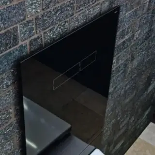 TECELux для установки унитаза -биде (Geberit Aquaclean Sela)) с верхней панелью из черного стекла с механическим блоком управления  и нижней панелью стекло черное