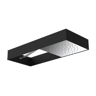 Carlo Frattini Wellness Верхний душ Moove настенного монтажа в черной матовой раме, передвижной модуль подачи воды, цвет: хром