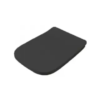Artceram A16 Сиденье для унитаза с микролифтом, цвет: черный матовый, петли: хром