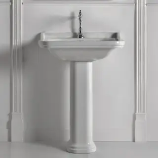 Kerasan Waldorf Раковина 80х55 см, 1 отв., с пьедесталом, керамическая, цвет: белый/хром