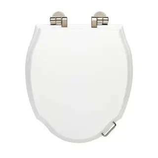 Devon&Devon Westminster Сиденье для унитаза из мдф, микролифт, цвет: белый лакированный/никель блестящий